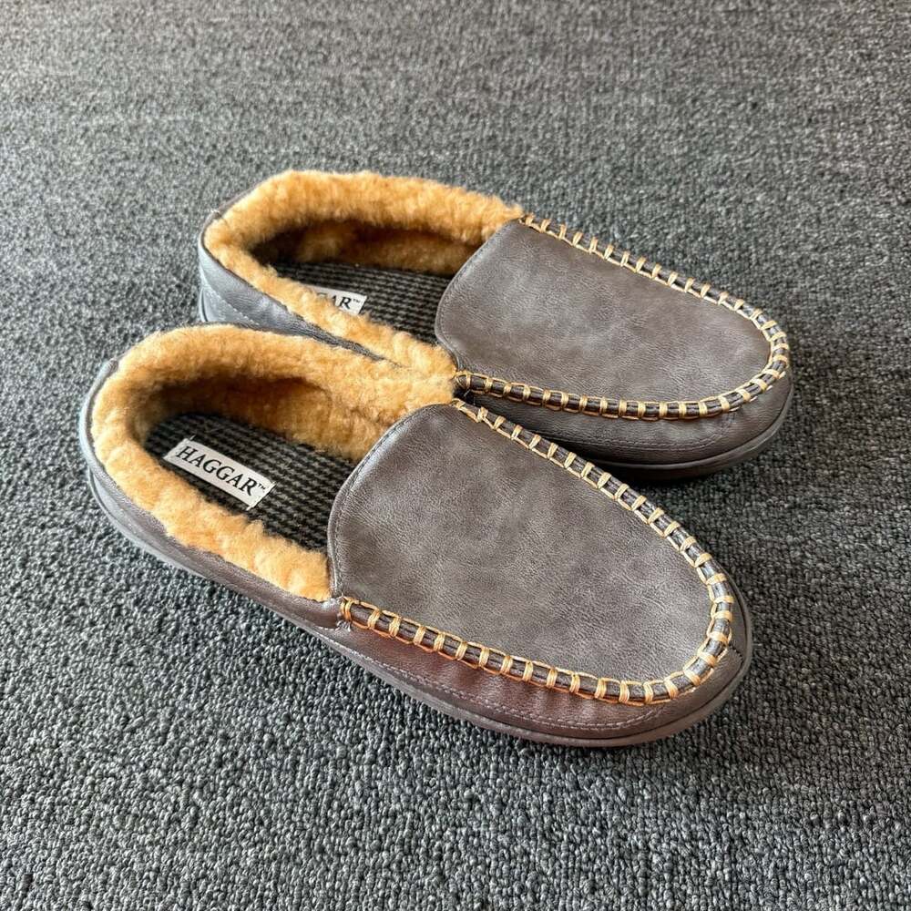 Haggar Brown Slippers L (9.5-10.5)